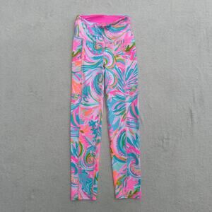 Lilly Pulitzer Luxletic Weekender High Rise Midi Leggings Sz XXS Carnivale Coral